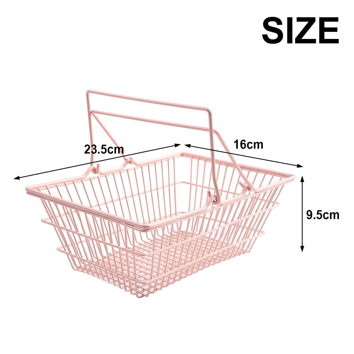 Pink Metal Basket with Handles, without Ribbon