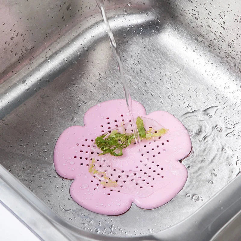 Flower-shaped silicone floor drain