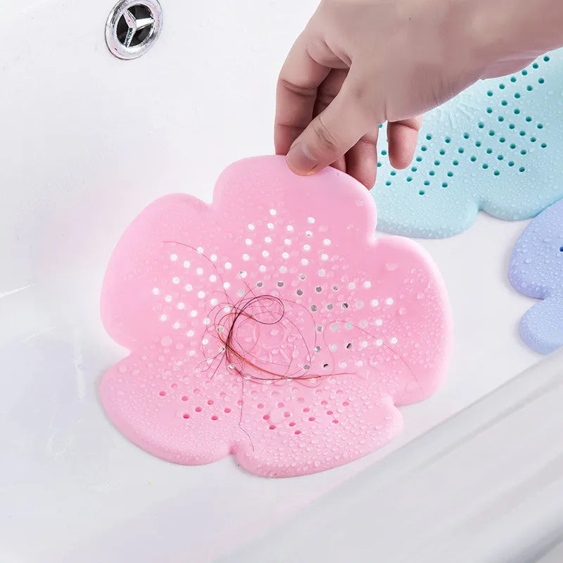 Flower-shaped silicone floor drain