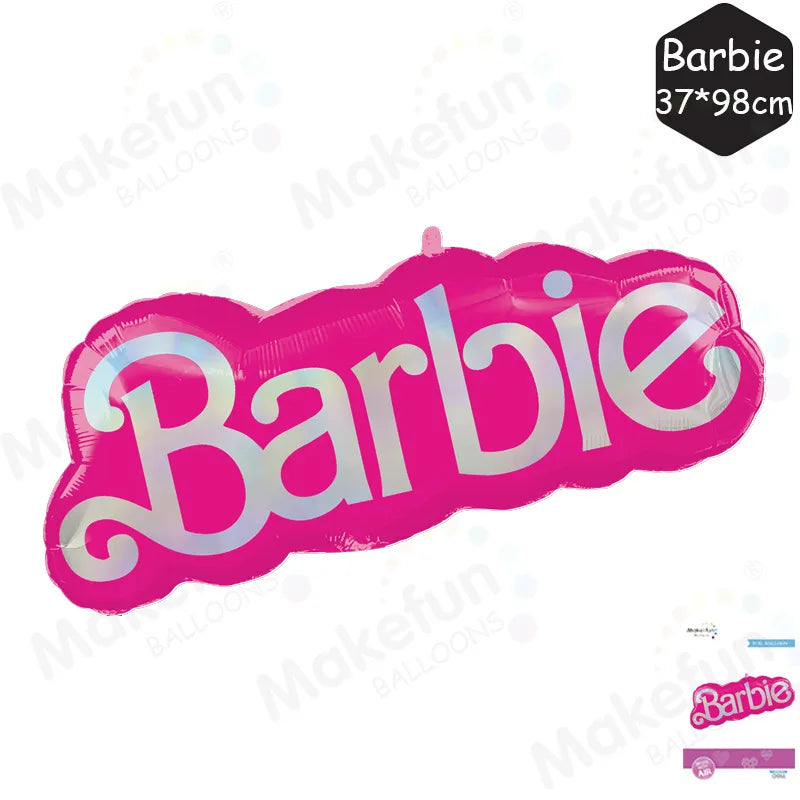 5pcs/set Barbie Pink Balloons