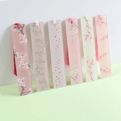 Lesezeichen mit pinkem Blumenmuster, 6 Stück