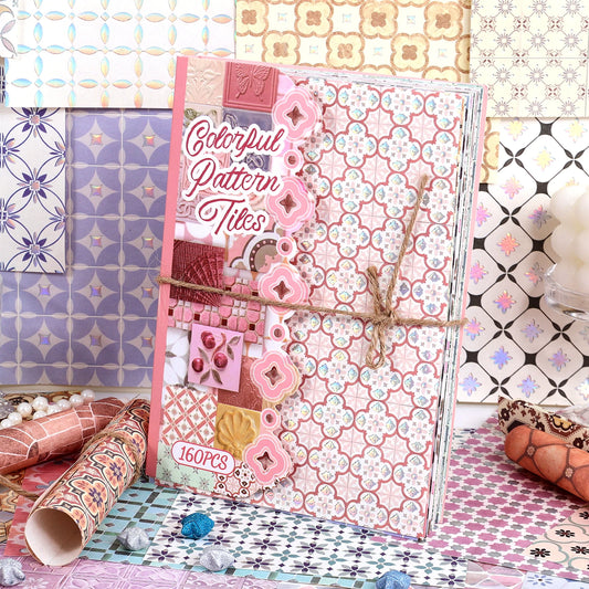 Vintage-Scrapbookpapier mit Mustern, 160 Blatt