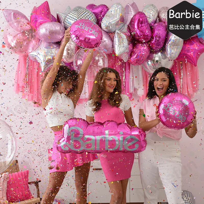 5pcs/set Barbie Pink Balloons