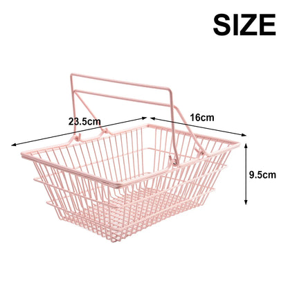 Pink Metal Basket with Handles, without Ribbon