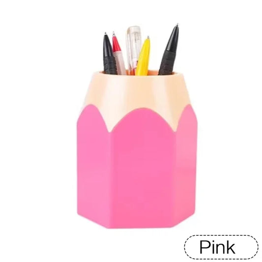 Pink Pencil-Shaped Pen Holder