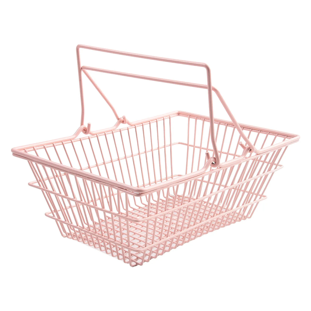 Pink Metal Basket with Handles, without Ribbon