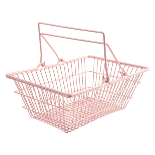 Pink Metal Basket with Handles, without Ribbon